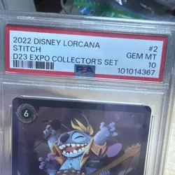 2022 Disney Lorcana Stitch Rock Star 2/P1 D23 Expo 1st Edition PSA 10 - Image 3