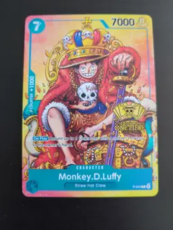 One Piece Card Monkey D Luffy P-043 2ND ANNIVERSARY Pirate King Promo English NM - Image 1