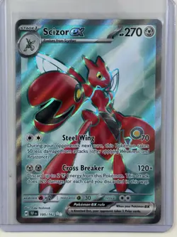 Scizor ex 195/162 SV05: Temporal Forces Pokemon TCG Holo Card ( Pack Fresh ) - Image 1