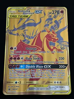 Pokemon TCG Reshiram & Charizard GX Jumbo Card SM247 NM Fast shipping - Image 1