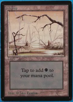 Swamp (B Two Branches) Beta PLD Basic Land MAGIC MTG CARD (ID# 500788) ABUGames - Image 1