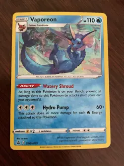 Vaporeon SWSH072 SWSH: Sword & Shield Promo Cards Holo - Image 1