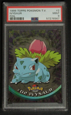 Ivysaur #02 Foil Topps TV Animation Pokemon Card Blue Logo Label PSA 9 MINT - Image 1