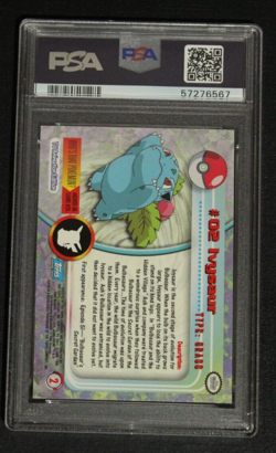 Ivysaur #02 Foil Topps TV Animation Pokemon Card Blue Logo Label PSA 9 MINT - Image 2