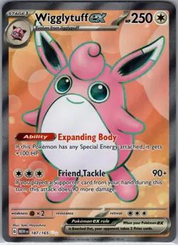 Pokemon TCG Wigglytuff EX Scarlet & Violet Holo Ultra Rare Card 187/165 - Image 1