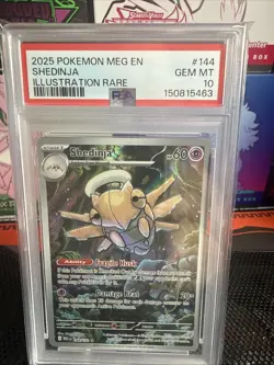 2025 Pokemon Mega Evolution Shedinja Illustration Rare 144/132 PSA 10 GEM MINT - Image 1