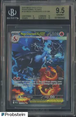 2025 POKEMON PFL EN-PHANTASMAL FLAMES #125 MEGA CHARIZARD X EX BGS 9.5 GEM MINT - Image 1