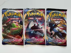 Pokemon Sword & Shield SWSH Base Booster Pack lot x3 - BRAND NEW FACTORY SEALED - Image 1