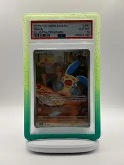 Pokemon Minun 194/182 SV04 Paradox Rift Illustration Rare Holo EN PSA 10 - Image 1