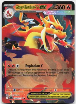 Mega Charizard Y ex 022/217 Double Rare Ascended Heroes Pokemon Near Mint - Image 1