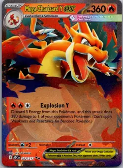 Mega Charizard Y ex 022/217 Double Rare Ascended Heroes Pokemon Near Mint - Image 1