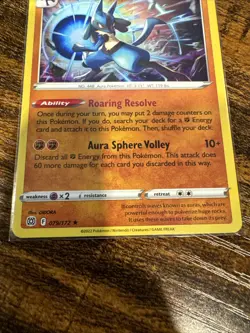 Pokemon TCG Lucario Brilliant Stars 079/172 Holo Rare - Image 3