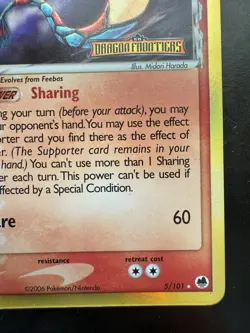Pokemon Milotic 5/101 Delta Species Dragon Frontiers Stamp Reverse Holo (LP) - Image 5