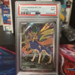 Pokemon Zacian Phantasmal Flames Illustration Rare 100/094 PSA 9 - Image 1