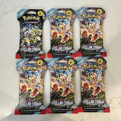 Pokemon TCG Stella Crown Sleeved Booster Packs - 6 Packs - New & Sealed - Image 1