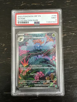 2023 Pokemon OBF Illustration Rare Card En-Obsidian Flames Gloom #198 Mint PSA 9 - Image 1