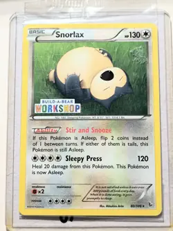 Pokemon Snorlax 80/106 Build-a-Bear Card Stamped Sealed - Image 1