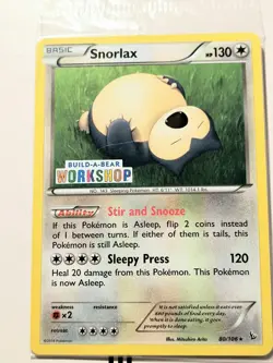 Pokemon Snorlax 80/106 Build-a-Bear Card Stamped Sealed - Image 2