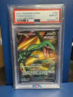 2021 Pokemon Sword & Shield Rayquaza V FA Evolving Skies PSA 10 - Image 1