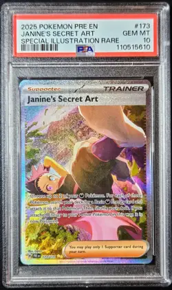 PSA 10 2025 POKEMON PRE EN-PRISMATIC EVOLUTIONS #173 JANINE'S SECRET ART ILLUSTR - Image 1