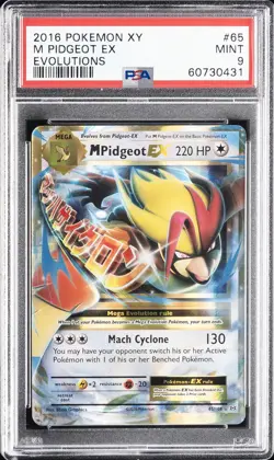 2016 POKEMON XY EVOLUTIONS #65 M PIDGEOT EX PSA 9 - Image 1