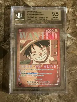 One Piece Monkey D. Luffy Pillars of Strength SP Alt Art Foil Beckett 9.5 - Image 1