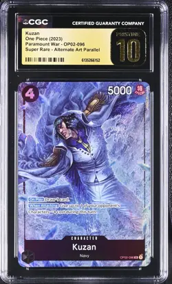 One Piece GRADED Kuzan Alt Art OP02 Paramount SR PRISTINE 10 CGC ENGLISH - Image 1