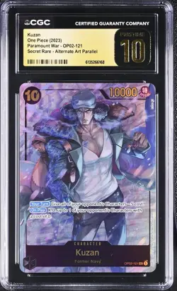 One Piece GRADED Kuzan Alt Art OP02 Paramount SEC PRISTINE 10 CGC ENGLISH - Image 1
