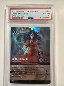 DISNEY LORCANA EN2 ENCHANTED #211 LADY TREMAINE - IMPERIOUS QUEEN PSA 10! - Image 1