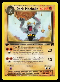 Dark Machoke 40/82 1st Edition Uncommon Team Rocket Pokemon Card - Image 1