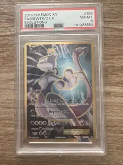 PSA 8 Mewtwo EX Full Art 103/103 XY Evolutions Pokemon Card - Image 1