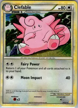 Clefable 3/123 Holo HeartGold SoulSilver - Pokemon Card - LP - Image 1