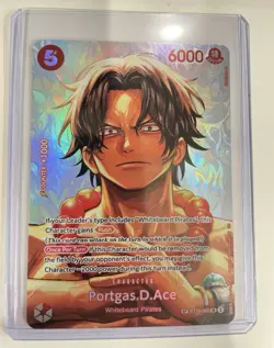 Bandai One Piece Card Game Portgas D. Ace ST15-005 Special Holo English Red - Image 1