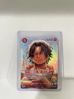 Bandai One Piece Card Game Portgas D. Ace ST15-005 Special Holo English Red - Image 2
