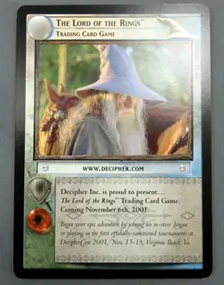 Lord of The Rings 5'' by 8'' Huge Promo Card Gandalf Orc Decipher No Number Rare - Image 1