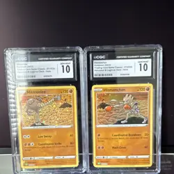 Pokemon, Hitmonlee & Hitmonchan, 011/034 & 012/034, holo, CGC, 2 card lot - Image 1