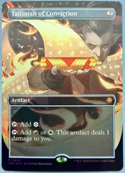 Talisman of Conviction (Borderless) FOIL - MTG Secrets of Strixhaven SOC #428 NM - Image 1
