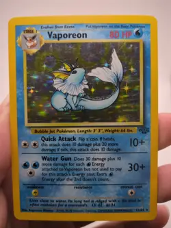 1999 Vaporeon 12/64 Jungle Holo Rare Unlimited English Pokemon TCG - Image 1