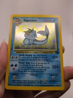 1999 Vaporeon 12/64 Jungle Holo Rare Unlimited English Pokemon TCG - Image 2