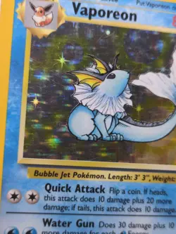 1999 Vaporeon 12/64 Jungle Holo Rare Unlimited English Pokemon TCG - Image 3