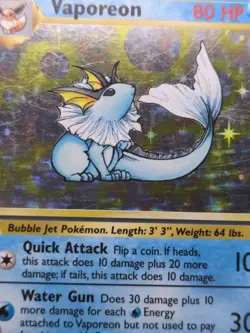 1999 Vaporeon 12/64 Jungle Holo Rare Unlimited English Pokemon TCG - Image 4