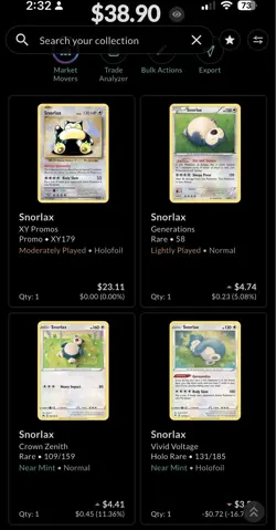 Pokemon TCG Snorlax 6 Card Assorted Era Lot XY/SH/SV Era - Image 4