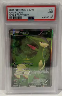 2011 Pokemon B&W Virizion Full Art Noble Victories #97 PSA 9 Mint - Image 1