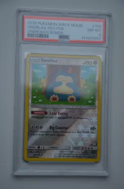 Pokemon Snorlax #158 Reverse Foil Unbrokend Bonds 2019 PSA 8 - Image 2