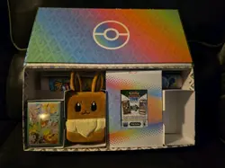 Prismatic Evolutions SPC Fuzzy Deckbox, Sleeves, Playmat & Promo Holder NO PACKS - Image 1