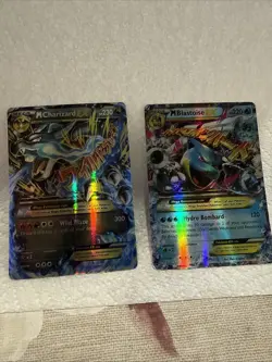 Mega Charizard Ex #69/106 And Mega Blastoise Ex #30/146 Pokemon Cards LP And HP - Image 1