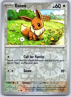 Eevee 113/142 Common Stellar Crown Pokemon Reverse Holo Near Mint - Image 1