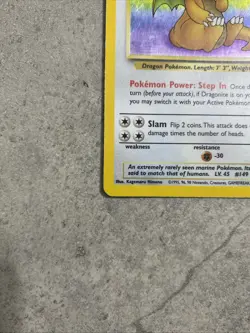 Pokemon TCG Dragonite Fossil 4/62 Holo 1999-2000 Wizards Base Set Copyright Holo - Image 2