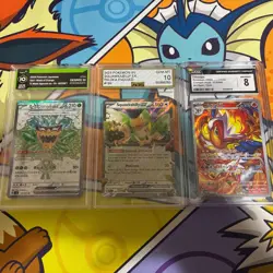 Pokemon TCG Slab Lot Of 3 Mint Japanese English Mint + Free Pokemon Pack - Image 1