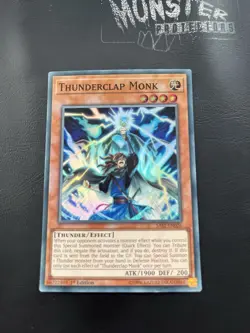 YUGIOH THUNDERCLAP MONK SUPER RARE SAST-EN026 1ST EDITION - Image 1